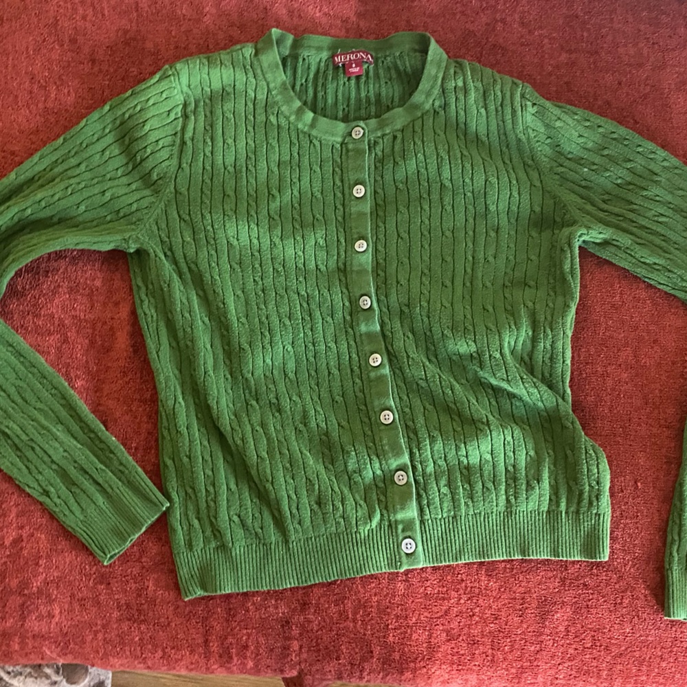 green ribbed button up